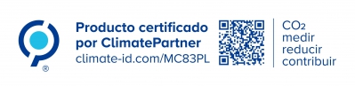 MC83PL product labelWithQrCodeAndAchievementText blue ES