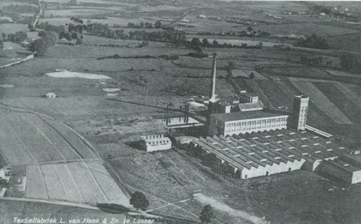 Fabriek vanheek losser vanheektextiles luchtfoto