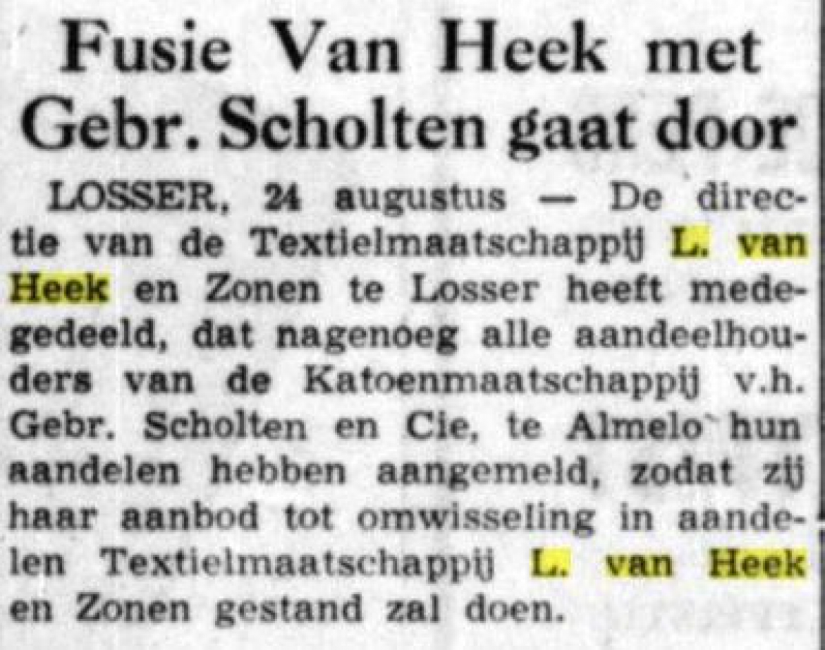 Krantknipsel fusie vanheek scholco